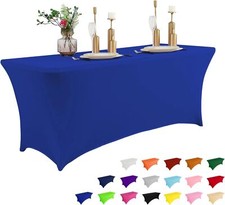 Capa lavável retangular azul mesa elástica serve para festa casamento banquete festival comprar usado  Enviando para Brazil