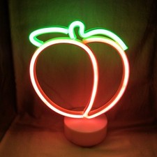 Placa de néon LED pêssego luz de pêssego diversão sala de aula decoração para casa frutas operadas por bateria comprar usado  Enviando para Brazil