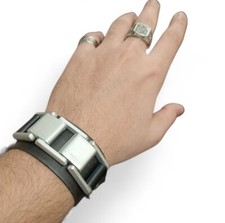 Black cuff leather for sale  LONDON