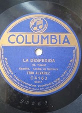 Używany, LATIN 78 RPM. TRIO ALVAREZ. La despedida (Ponce) / El muerto murió. Acc. Guitar na sprzedaż  Wysyłka do Poland