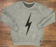 NOWOŚĆ Aviator Nation Bolt Bluza Błyskawica Sweter Okrągły dekolt Duża próbka na sprzedaż  Wysyłka do Poland