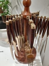 Rosewood brass cutlery for sale  LONDON