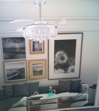 Candelabro DuMaiWay 48" ventilador de teto com luzes, lustre, cristal retrátil, usado comprar usado  Enviando para Brazil