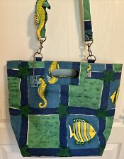 Bolsa de playa Sun N Sand bolsa de piscina extra grande azul/verde océano caballitos de mar correa para peces segunda mano  Embacar hacia Argentina