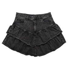 Usado, Saia jeans American Eagle preta tamanho 6 camadas com babados anos 80 boho ocidental comprar usado  Enviando para Brazil