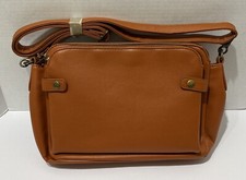 Bolsa de ombro tiracolo de couro marrom 3 camadas carteira embutida feminina viagem NOS comprar usado  Enviando para Brazil