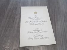 Theatre programme royal for sale  CANVEY ISLAND
