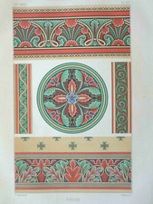Excelente Gran Litografía S.XIX Frisos De Estampado Decoración Casa Ornamento, usado comprar usado  Enviando para Brazil