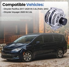 Alternador para Chrysler Pacifica Voyager 180 A/12 volts 6 ranhuras polia desacopladora comprar usado  Enviando para Brazil