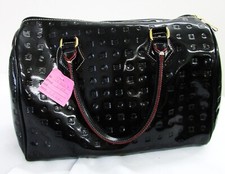 Bolsa satchel Arcadia preta em relevo couro envernizado cúpula grande comprar usado  Enviando para Brazil
