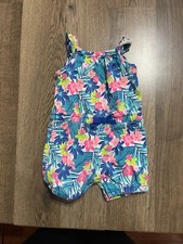 Romper Carter's, Tamanho Feminino 3 Meses, Azul Branco, Floral, Sem Mangas comprar usado  Enviando para Brazil