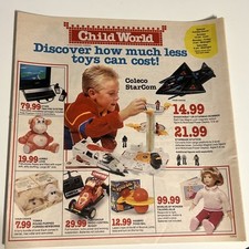 Child World Toy Store 1987 Jornal Anúncio Circular Flyer StarCom Capa Transformador comprar usado  Enviando para Brazil