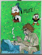 Serge KLIAVING (1960) Gouache Originale Pop Art Caricatura Walt Disney Donald, używany na sprzedaż  Wysyłka do Poland