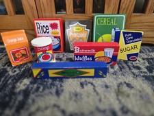 Usado, Bloco de madeira vintage fingir brincar comida supermercado cozinha cozinhar 8 peças comprar usado  Enviando para Brazil