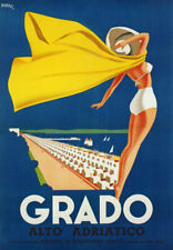 TV65 Vintage Anos 1940 A3 Grado Alto Adriatico Itália Pôster de Viagem Italiano Reimpressão, usado comprar usado  Enviando para Brazil