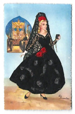 CPA FANTAISIE BRODEE, Costume folklore Espagne, datée de 1960, Eloi Gumier comprar usado  Enviando para Brazil
