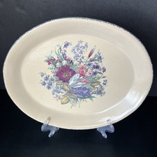 Prato de grés oval esplendor floral para festa em casa e jardim ~ 2003 - 13"" de comprimento comprar usado  Enviando para Brazil