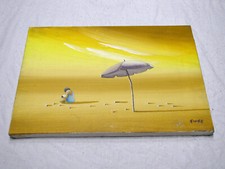Quadro su tela donna ragazza che legge ombrellone spiaggia Aldo Fiore AGV 2009 comprar usado  Enviando para Brazil
