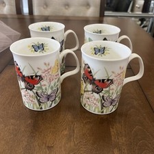 Caneca porcelana fina rara EC Butterfly Garden feita na Inglaterra por Roy Kirkham, usado comprar usado  Enviando para Brazil