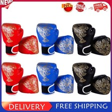 Usado, Luvas de boxe de couro ecológico luvas de kickboxing luvas de muay thai para treinamento bolsa de areia comprar usado  Enviando para Brazil
