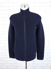 Jaqueta suéter Theory Avell lã merino lã cashwool masculina com zíper S azul marinho malha com nervuras comprar usado  Enviando para Brazil