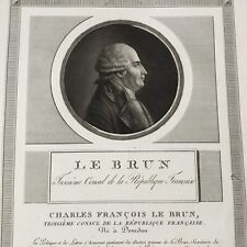Gravure Révolutionnaire Charles LE BRUN Consul Duplessis Bertaux (1750-1818) comprar usado  Enviando para Brazil