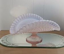 Console composto pedestal unha opalescente rosa banana barco tigela vidro Fenton  comprar usado  Enviando para Brazil
