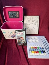 Estuche de Maquillaje/Cosméticos Estampado Unicornio Bling con Brillo Tatuaje y Conjunto de Pintura segunda mano  Embacar hacia Mexico