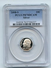 Moeda de dez centavos de prata 2008 S 10C Roosevelt PCGS PR70DCAM comprar usado  Enviando para Brazil