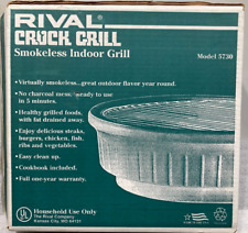 Grelha elétrica interna vintage Rival Crock Grill sem fumaça redonda 5730 nunca usada comprar usado  Enviando para Brazil