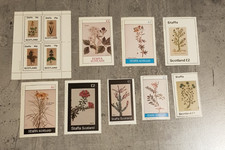 STAFFA SCOTLAND-FLOWERS - FOLHA EM MINIATURA E 8 MINI BLOCOS IMPERFEITOS, SEM MARCA DE CHARNEIRA comprar usado  Enviando para Brazil