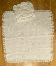 Cobertor edredom vintage branco malha renda com babados berço + travesseiro para berço comprar usado  Enviando para Brazil