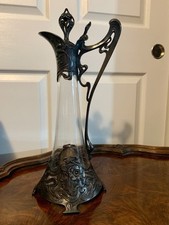 JUGENDSTIL / ART NOUVEAU WMF JARRO DE LICOR DE CRISTAL TRANSPARENTE com MONTAGEM EM PLACA DE PRATA comprar usado  Enviando para Brazil