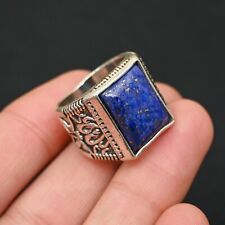 Anel masculino de lápis-lazúli prata esterlina 925 feito à mão - Anel de declaração todos os tamanhos - BJ59 comprar usado  Enviando para Brazil