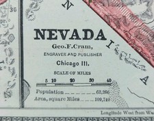 Vintage 1883 nevada for sale  Augusta