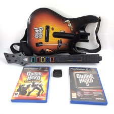 Chitarra Guitar Hero PS2 + Ricevitore Dongle + 2 Giochi Sony Playstation 2 comprar usado  Enviando para Brazil