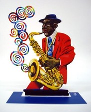 David Gerstein- Escultura de pé livre "Saxofone Player (Jazz Club)" comprar usado  Enviando para Brazil