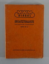 Catálogo de peças/lista de peças de reposição MWM pequeno motor diesel AKD 10Z status 12/1960 comprar usado  Enviando para Brazil