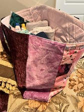 Usado, Bolsa tote de viagem de praia tamanho jumbo acolchoada forrada flexível dobrável rosa 27”Lx18”Ax6”D comprar usado  Enviando para Brazil