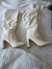 Cream boots pretty for sale  LIVERPOOL