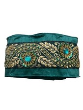 Fita de tecido com fio, lantejoulas e strass, azul turquesa 14 pés, seminovo comprar usado  Enviando para Brazil