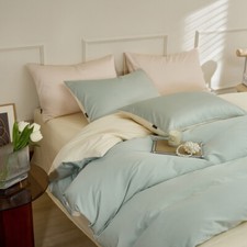 Juego de cama de cuatro piezas con sábanas y fundas nórdicas simples de algodón A+ segunda mano  Embacar hacia Mexico