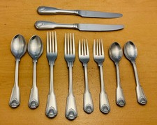 Usado, Toalha 18/8 aço inoxidável Alemanha 10 peças conjunto no padrão “London Shell” comprar usado  Enviando para Brazil
