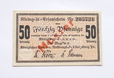 Używany, KONIGSBERG 50 PFENNIGE 1917 MUSTER PERFORATION UNGULTIG na sprzedaż  PL