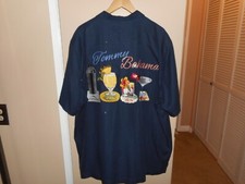 Camisa Tommy Bahama Marlin Bar Beber Temática Azul Marinho Seda XXL Nova Sem etiquetas Rara/HTF, usado comprar usado  Enviando para Brazil