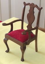 Casa de bonecas miniatura artista assinado John Kunkel 1990 poltrona de madeira almofada vermelha comprar usado  Enviando para Brazil
