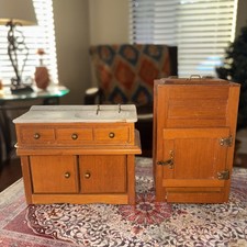 Pia/armário em miniatura Concord, caixa de gelo cozinha móveis de madeira carvalho 1:12 vintage comprar usado  Enviando para Brazil