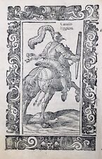 Caballería Armadura 1598 Yelmo Caballo Armadura Rarísima Grabado Madera Vecellio segunda mano  Embacar hacia Argentina