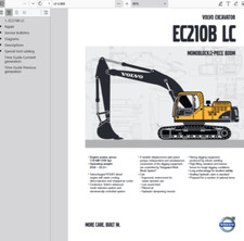 Volvo EC210B LC Escavadeira Serviço Reparo Manual Peças Catálogo PDF USB comprar usado  Enviando para Brazil