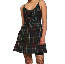 Vestido plissado HOT TOPIC retrô anos 90 vibração Y2K espartilho escola menina skatista grunge G comprar usado  Enviando para Brazil